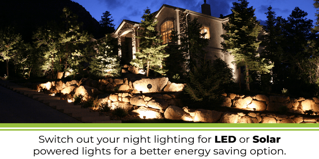 led and solar lighting as eco and environmentally friendly landscaping option