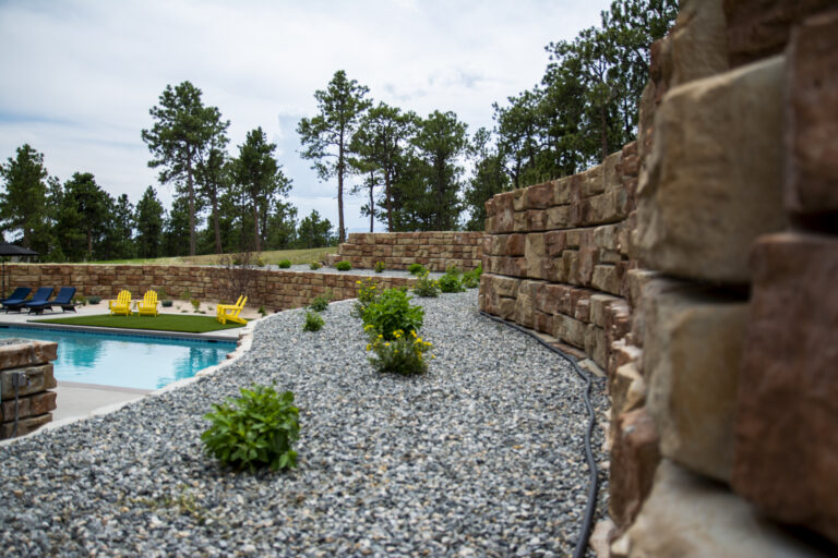 Retaining Wall with Plants