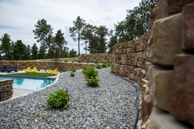 Retaining Wall with Plants