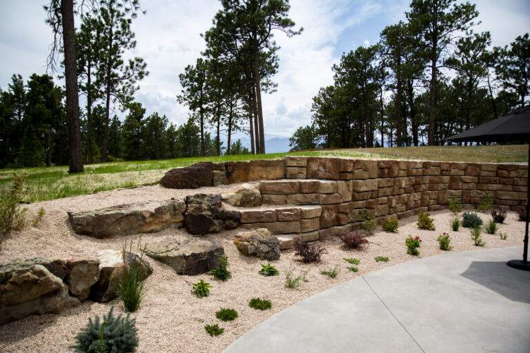 Retaining Wall with Plants