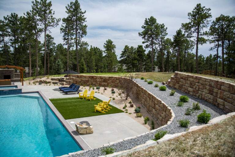 Retaining Wall with Plants