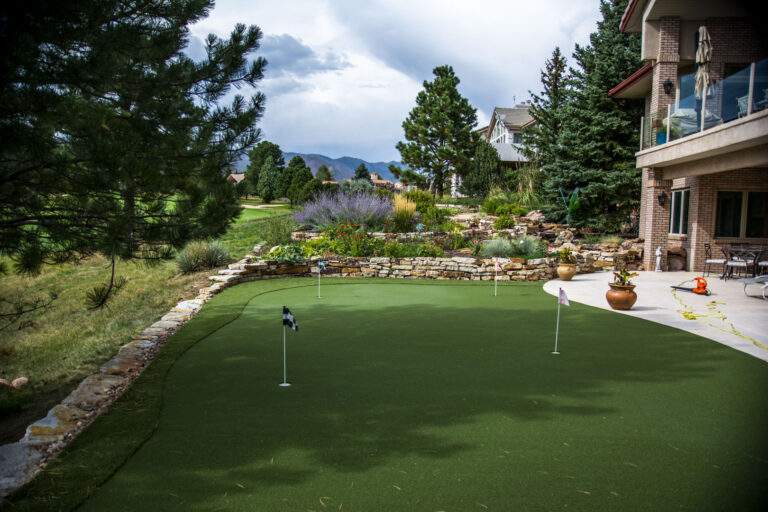 Putting Green with Retaining Wall