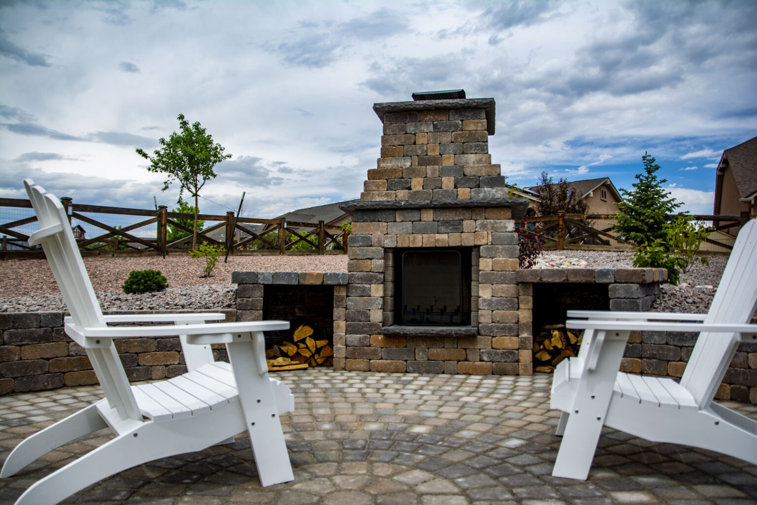 Outdoor Stone Fireplace