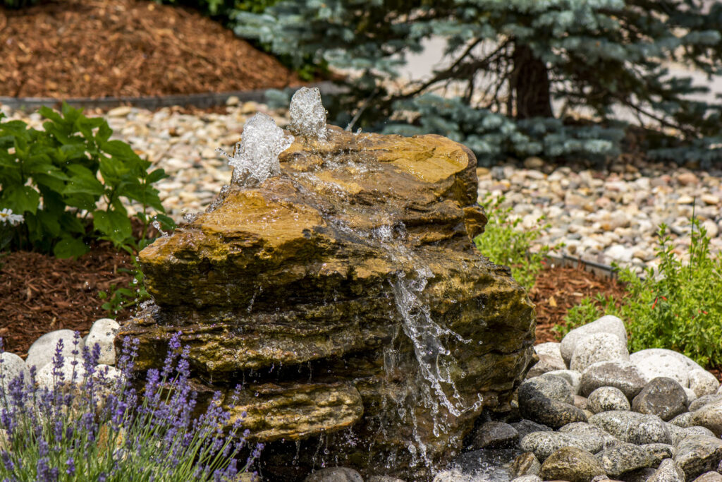 bubbling boulder water feature