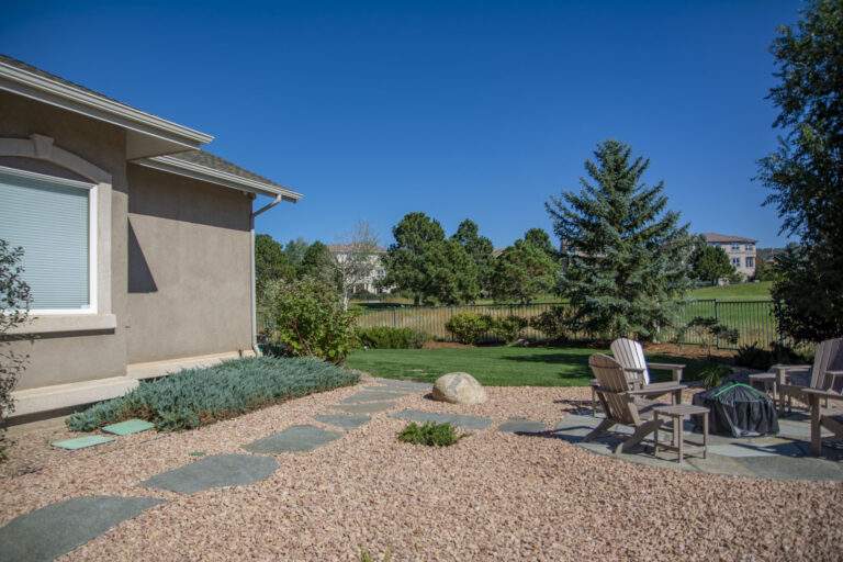 sideyard after xeriscaping