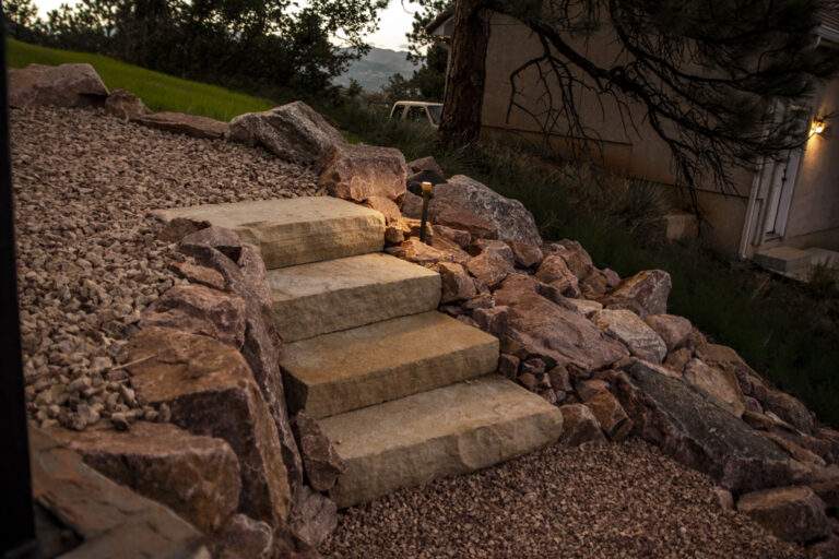 path lighting stone stepper