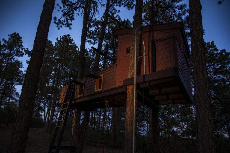 treehouse with custom lighting