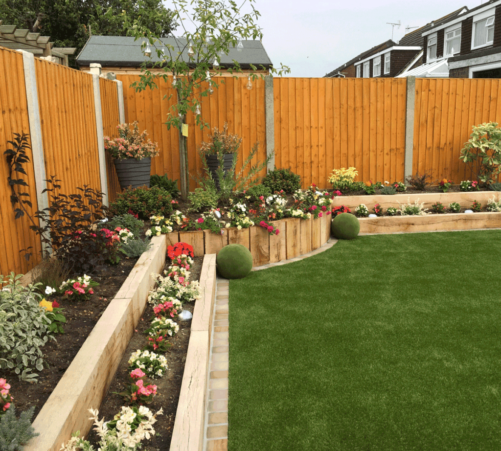 Garden bed along the fence