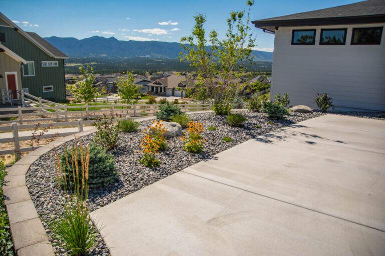 Xeriscaping with rock and plants