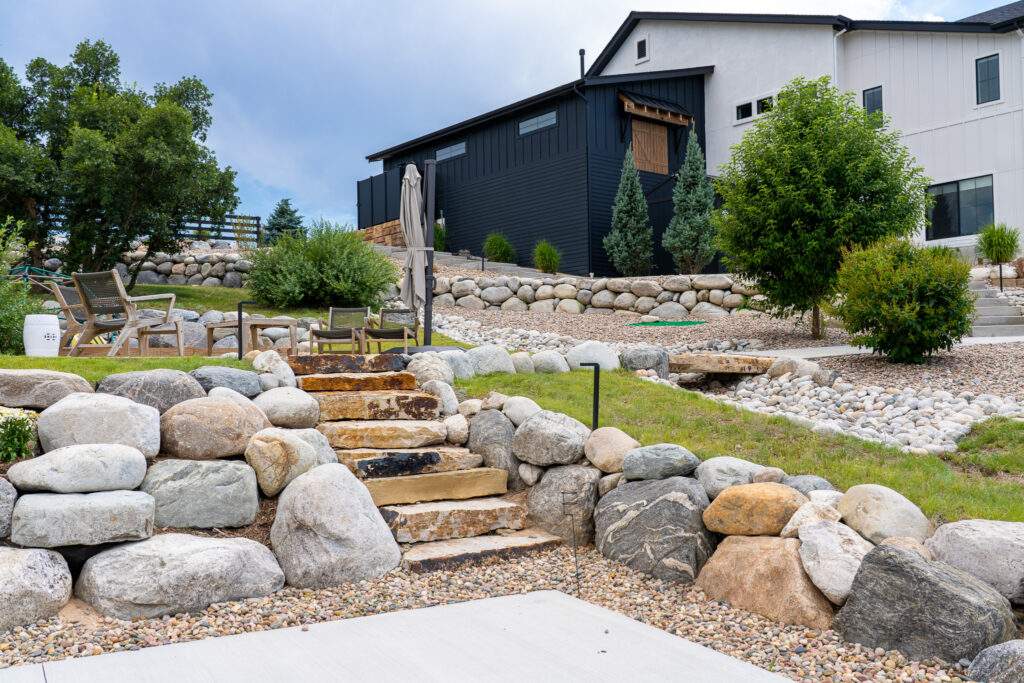 Landscaped backyard
